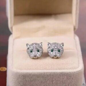 Emerald Panther Earrings